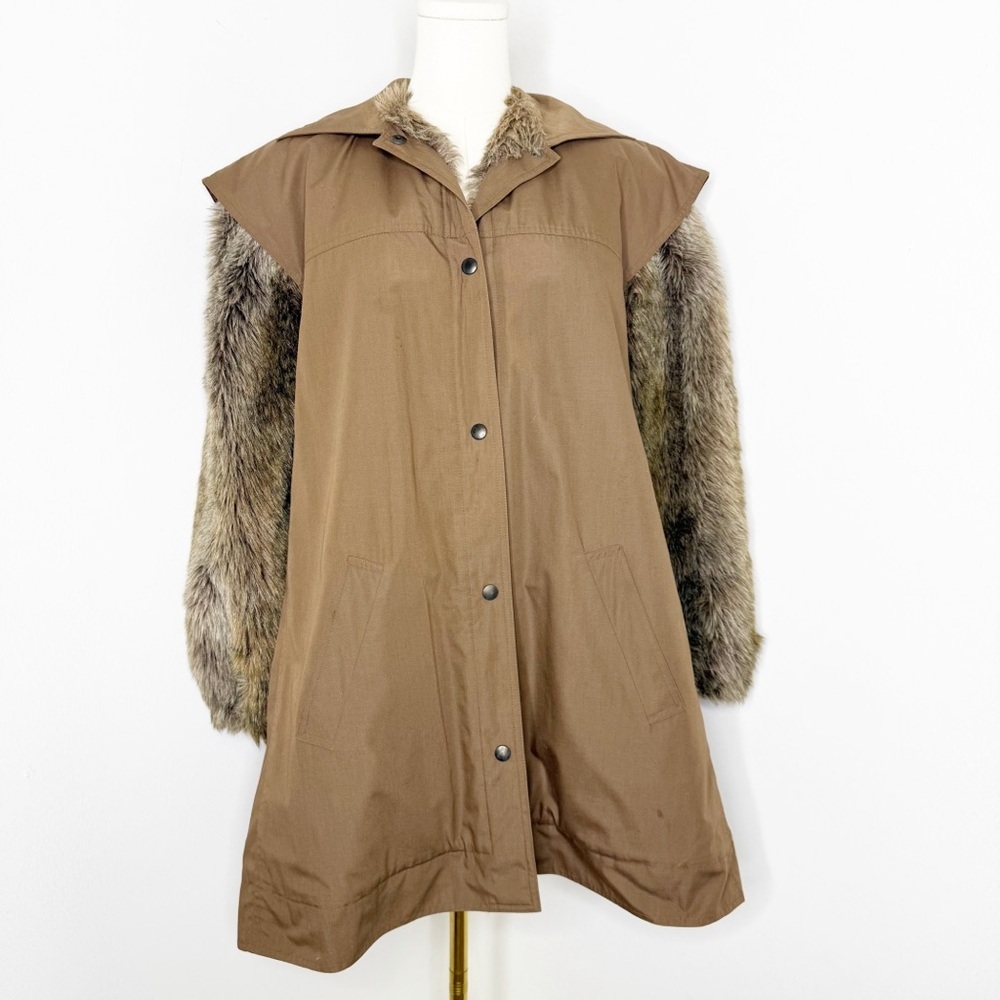 Vintage Givenchy Nouvelle Boutique Faux Fur Jacket Coat Size Small